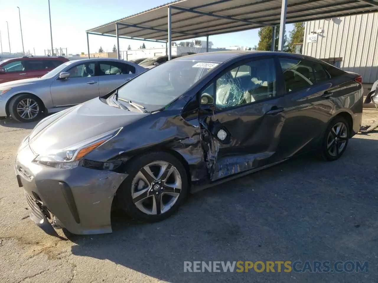 1 Photograph of a damaged car JTDKARFU8K3077740 TOYOTA PRIUS 2019