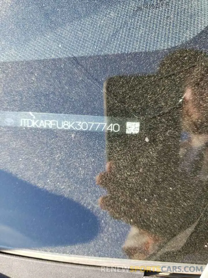 14 Photograph of a damaged car JTDKARFU8K3077740 TOYOTA PRIUS 2019