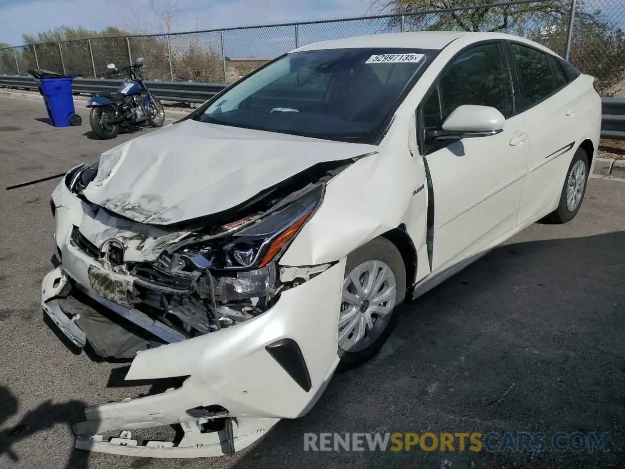 1 Photograph of a damaged car JTDKARFU8K3079438 TOYOTA PRIUS 2019