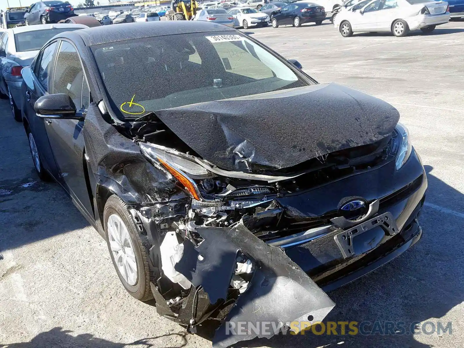 1 Photograph of a damaged car JTDKARFU8K3080539 TOYOTA PRIUS 2019