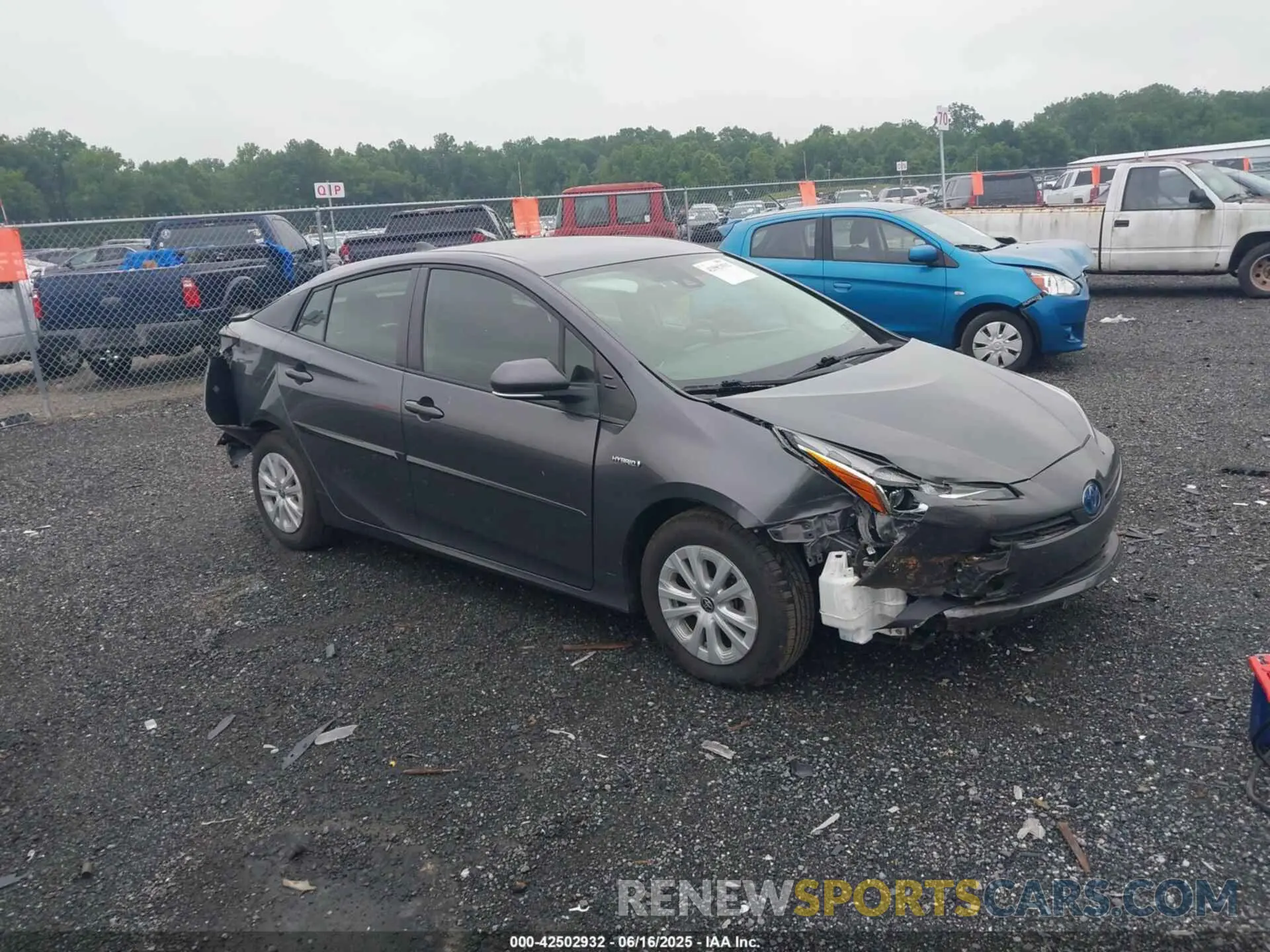 1 Photograph of a damaged car JTDKARFU8K3093579 TOYOTA PRIUS 2019