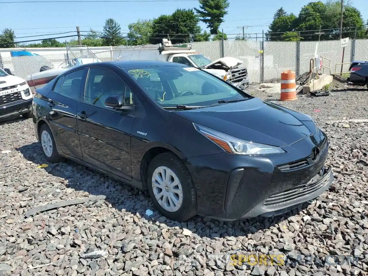 1 Photograph of a damaged car JTDKARFU8K3096157 TOYOTA PRIUS 2019