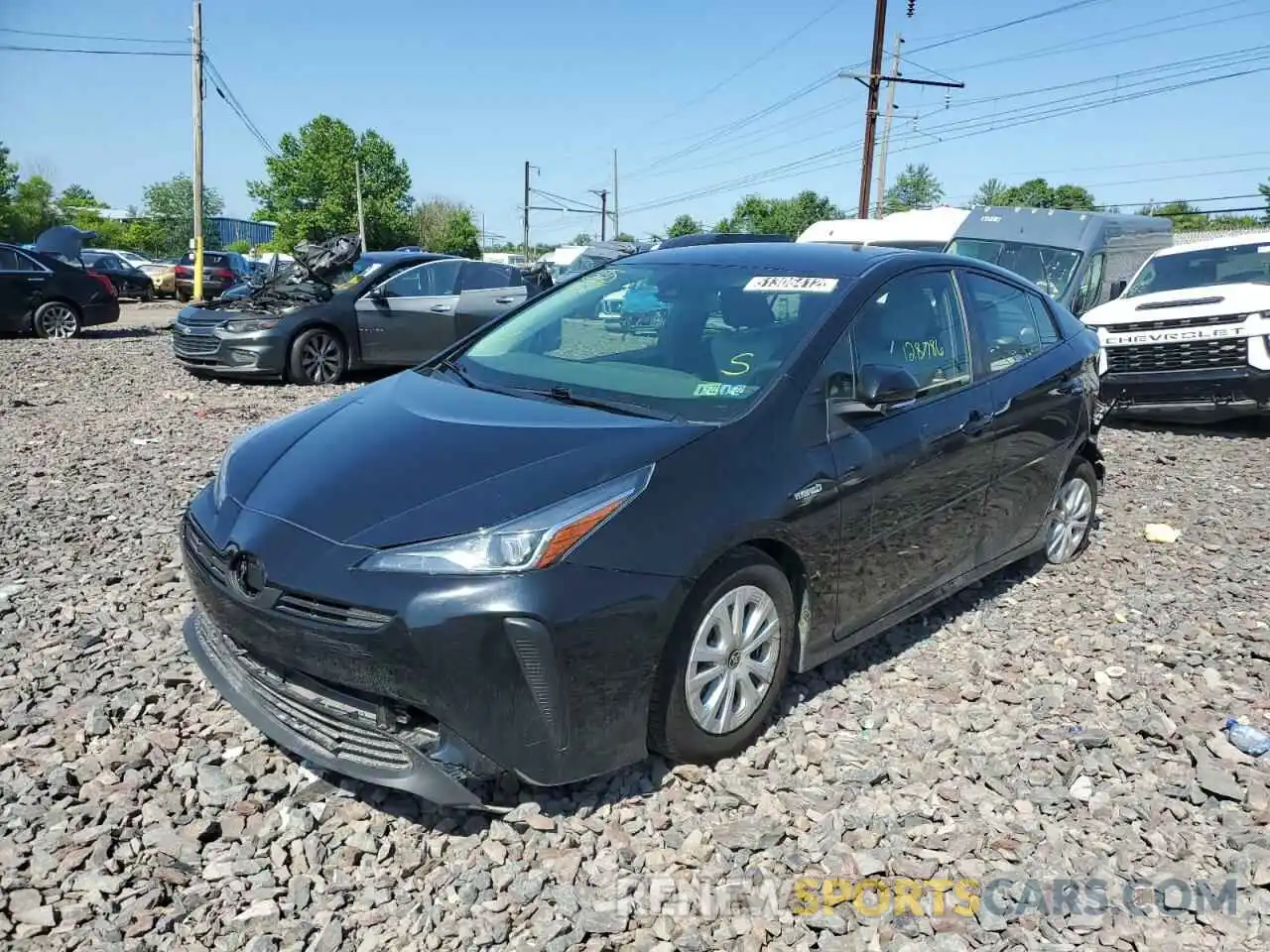 2 Photograph of a damaged car JTDKARFU8K3096157 TOYOTA PRIUS 2019