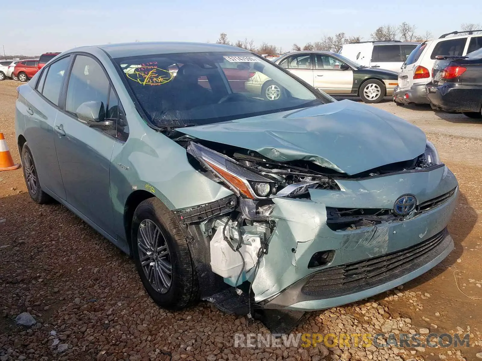 1 Photograph of a damaged car JTDKARFU8K3099818 TOYOTA PRIUS 2019