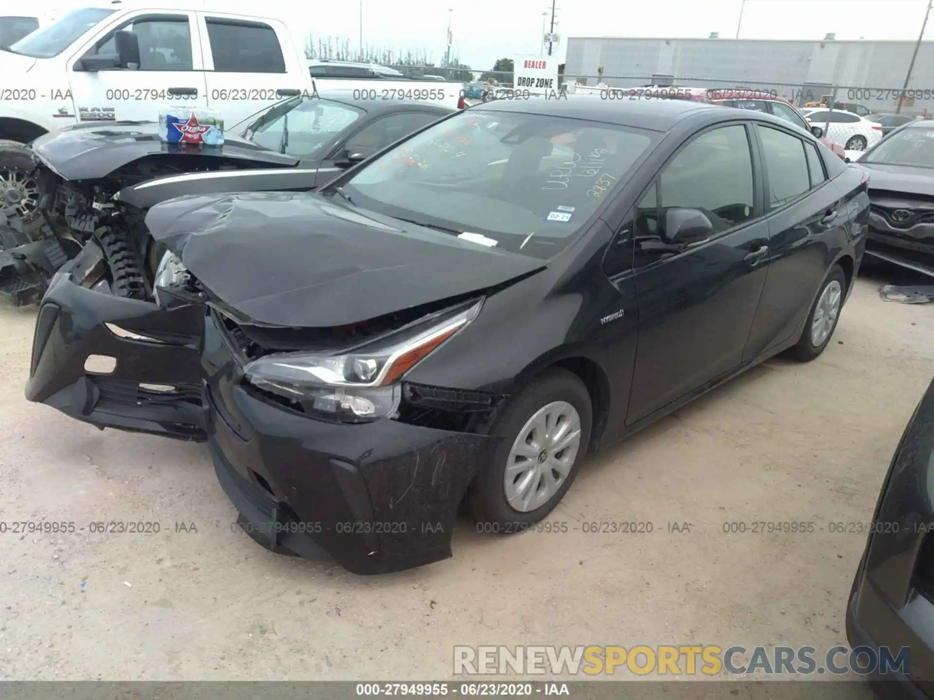 2 Photograph of a damaged car JTDKARFU9K3072837 TOYOTA PRIUS 2019