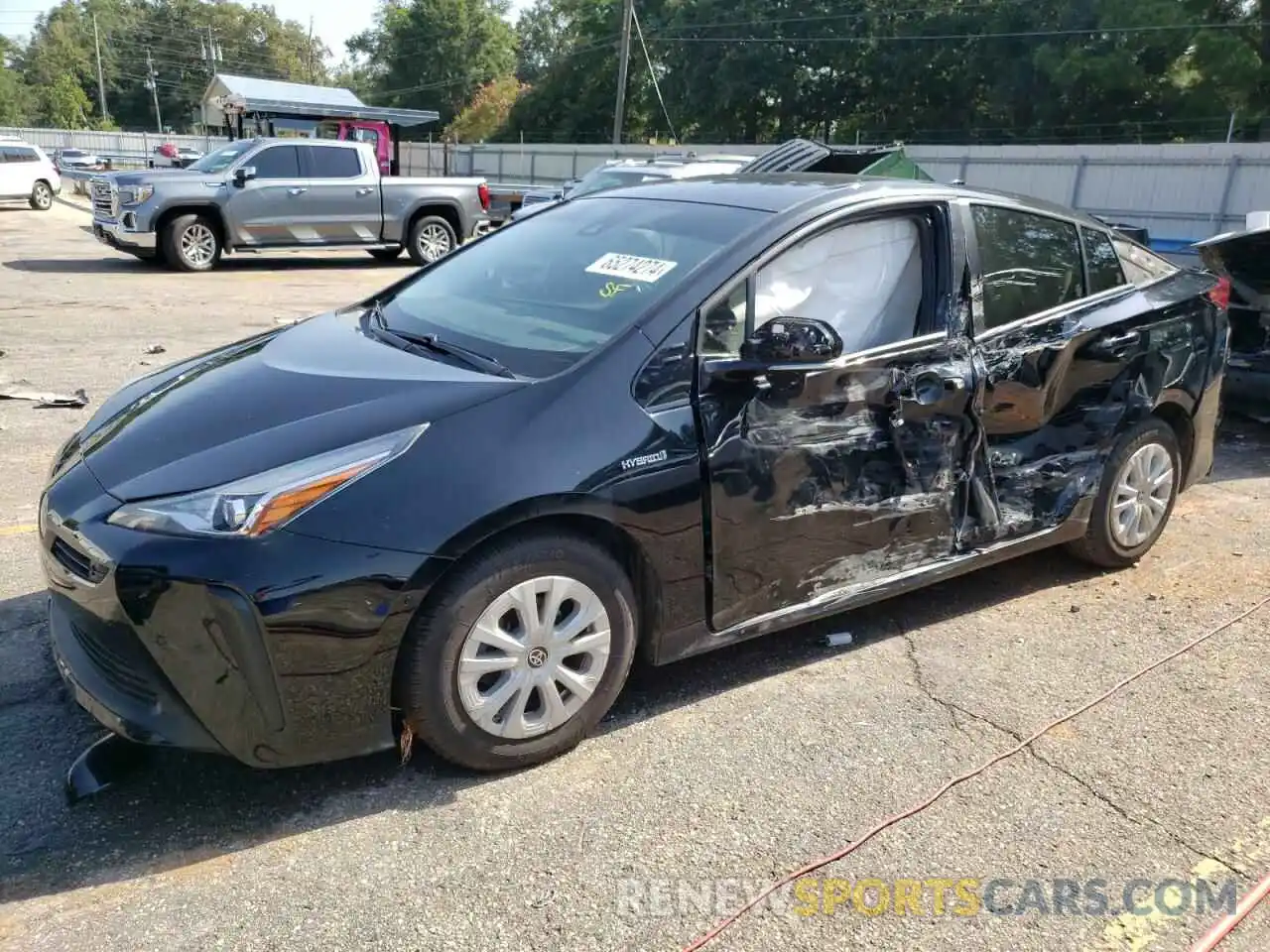 1 Photograph of a damaged car JTDKARFU9K3072868 TOYOTA PRIUS 2019