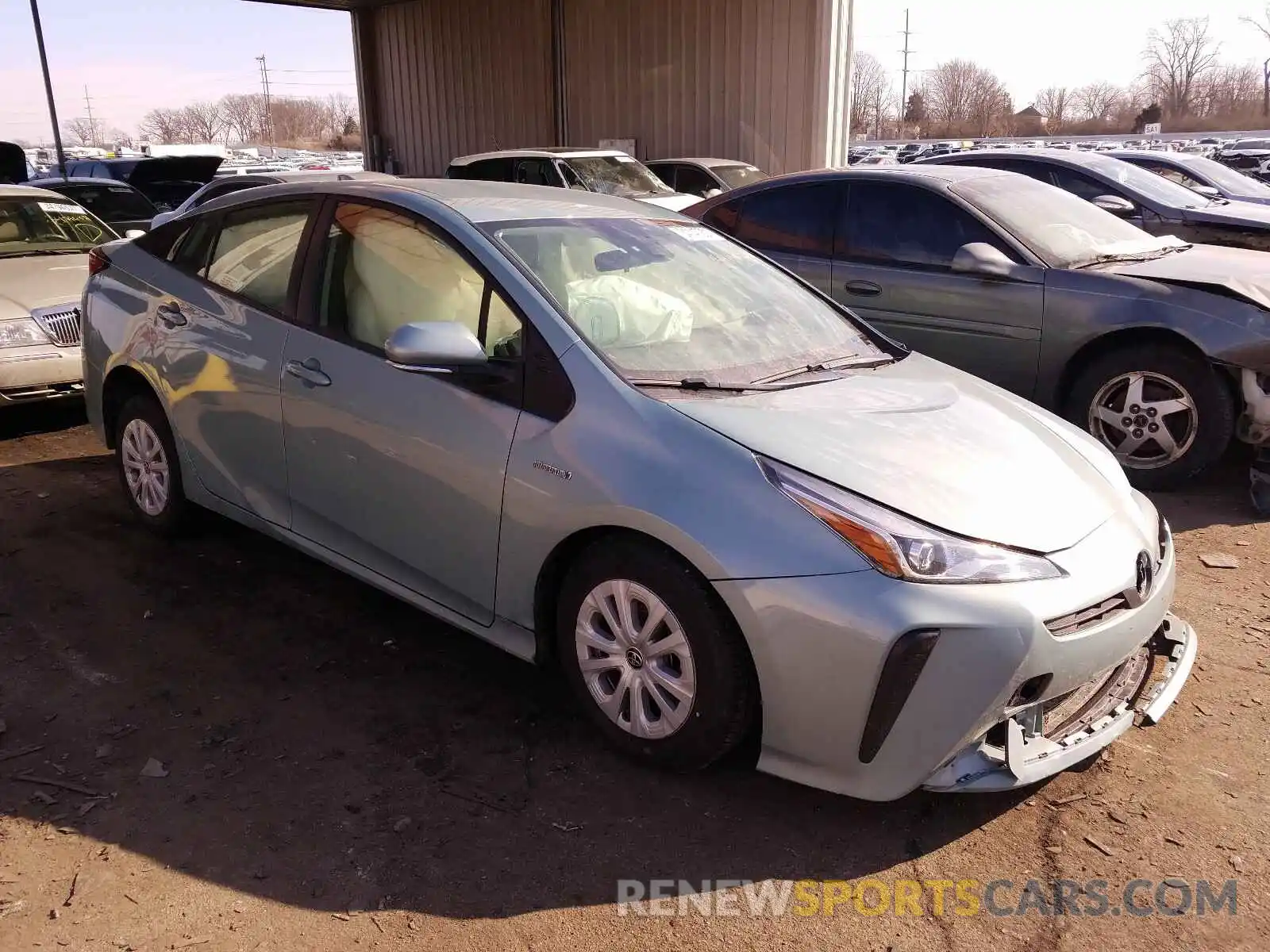 1 Photograph of a damaged car JTDKARFU9K3077486 TOYOTA PRIUS 2019