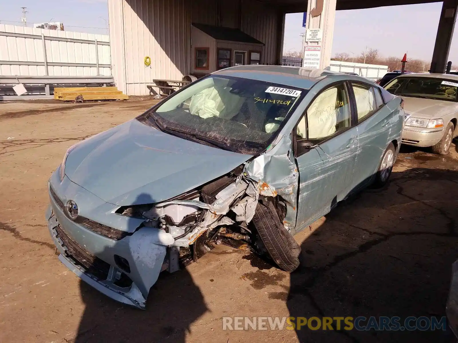 2 Photograph of a damaged car JTDKARFU9K3077486 TOYOTA PRIUS 2019