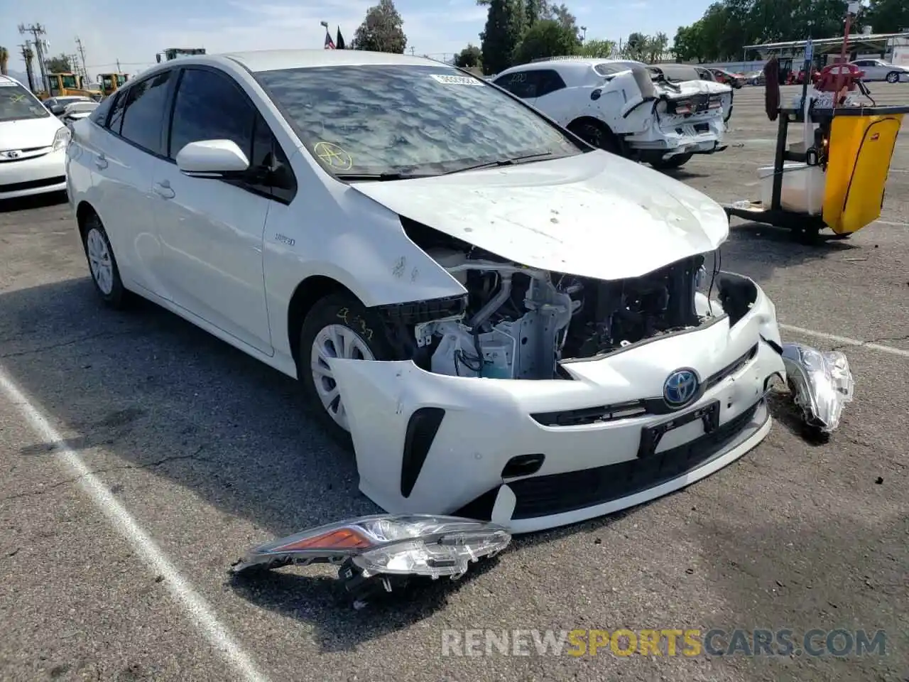 1 Photograph of a damaged car JTDKARFU9K3081229 TOYOTA PRIUS 2019