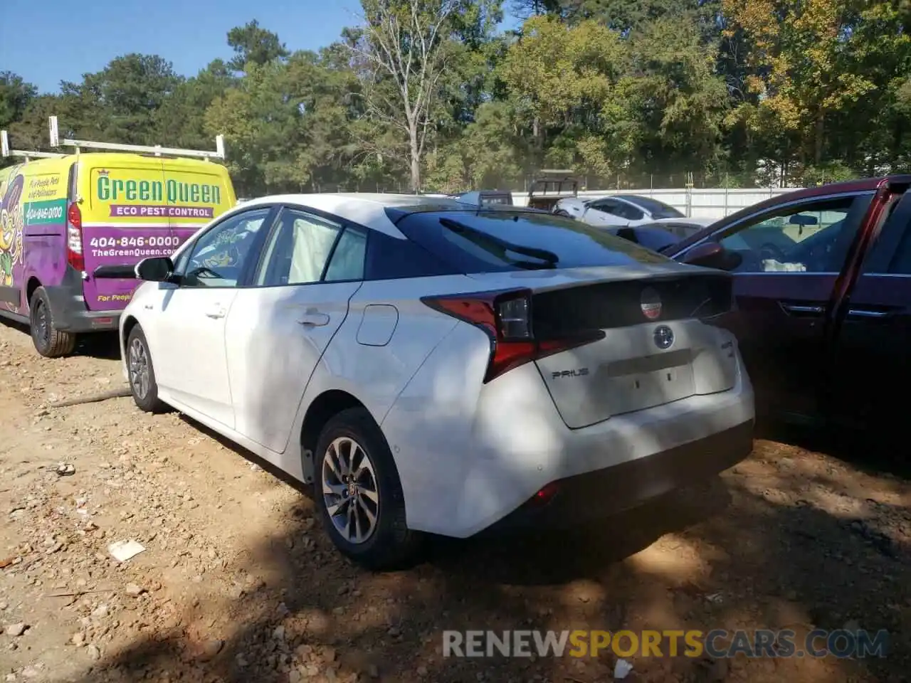 3 Photograph of a damaged car JTDKARFU9K3081909 TOYOTA PRIUS 2019