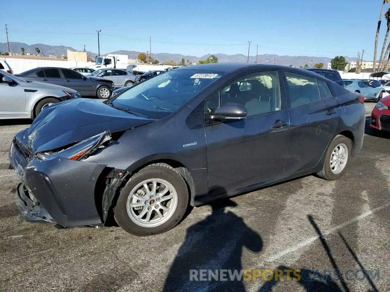 1 Photograph of a damaged car JTDKARFU9K3084003 TOYOTA PRIUS 2019