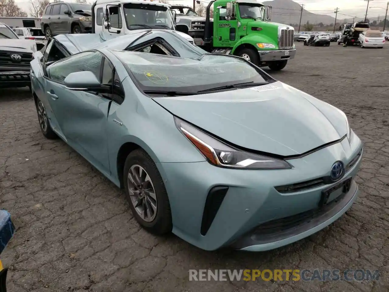 1 Photograph of a damaged car JTDKARFU9K3085958 TOYOTA PRIUS 2019