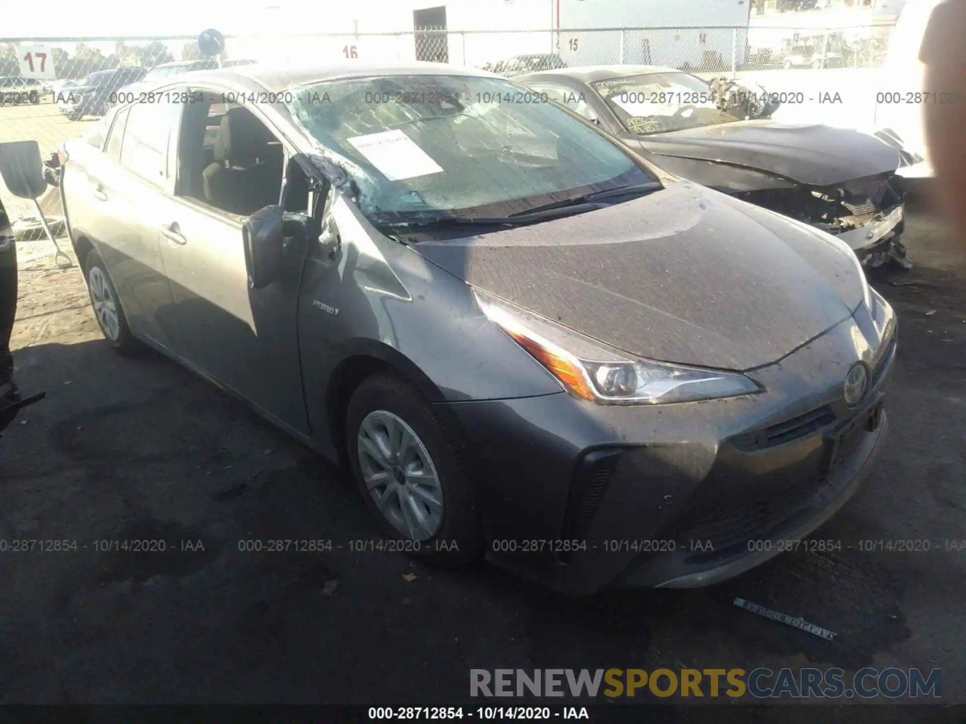 1 Photograph of a damaged car JTDKARFU9K3086110 TOYOTA PRIUS 2019