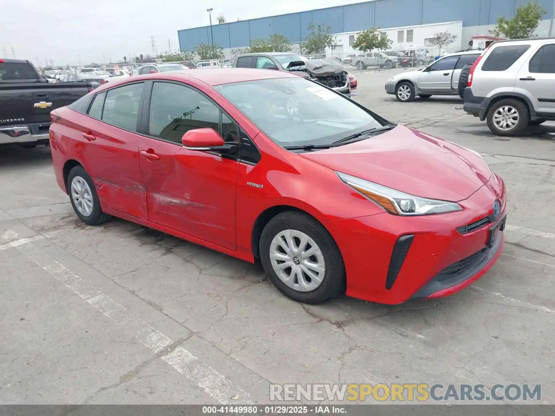 1 Photograph of a damaged car JTDKARFUXK3069302 TOYOTA PRIUS 2019