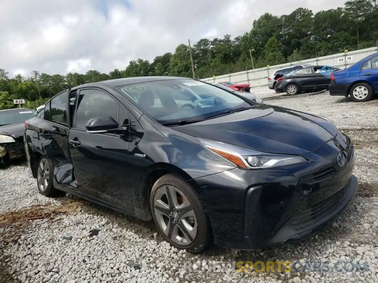 1 Photograph of a damaged car JTDKARFUXK3069574 TOYOTA PRIUS 2019