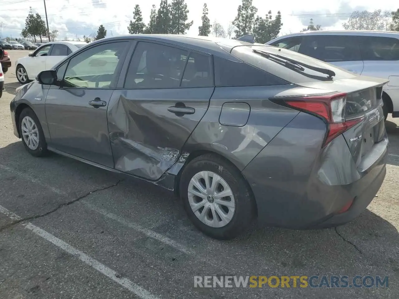 2 Photograph of a damaged car JTDKARFUXK3069817 TOYOTA PRIUS 2019