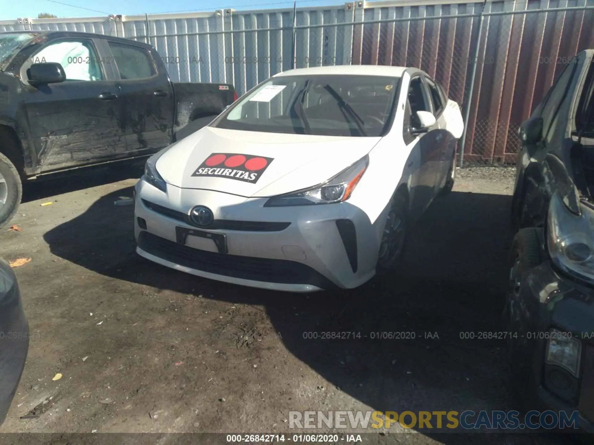 2 Photograph of a damaged car JTDKARFUXK3071647 TOYOTA PRIUS 2019