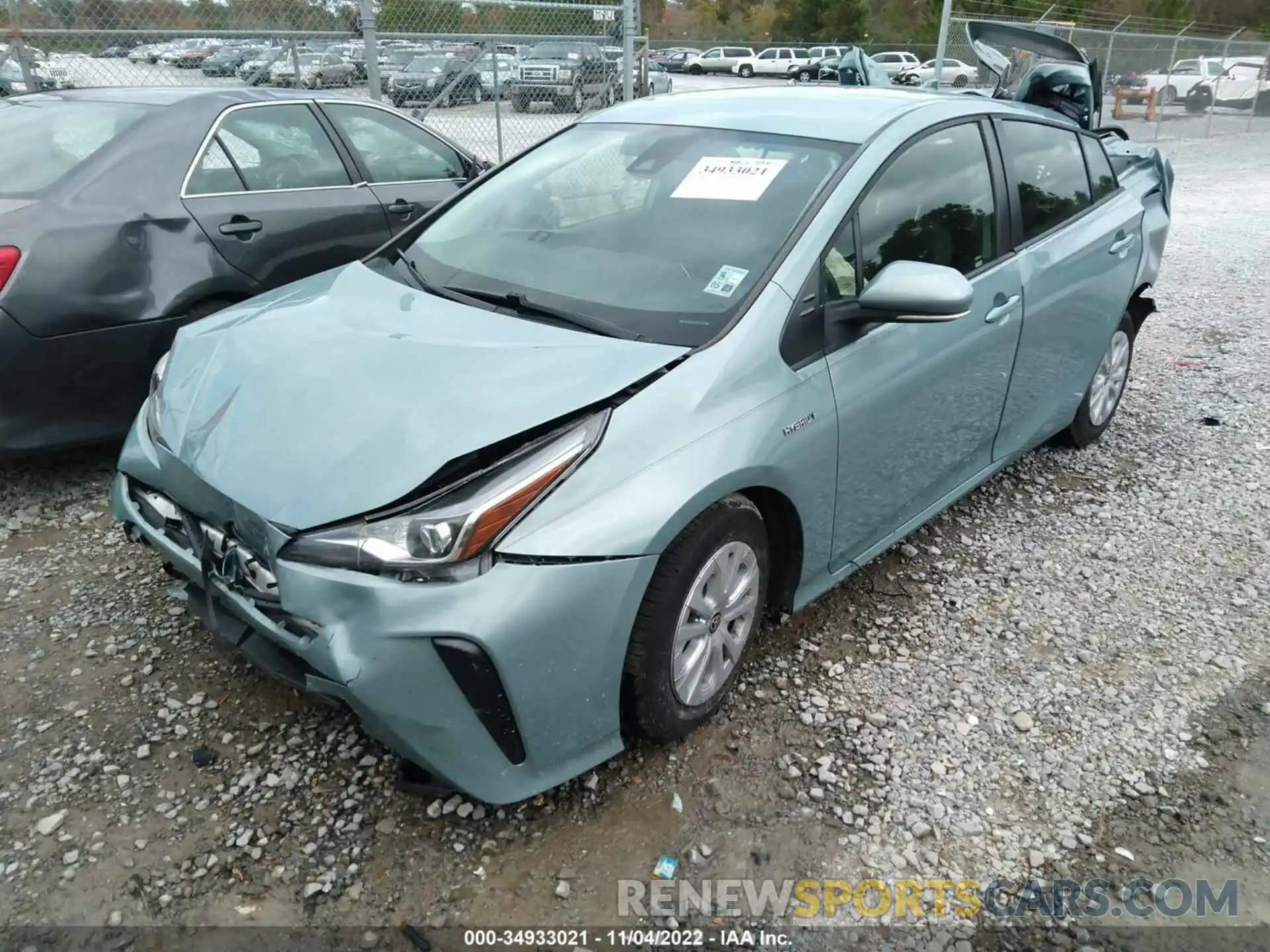 2 Photograph of a damaged car JTDKARFUXK3075794 TOYOTA PRIUS 2019