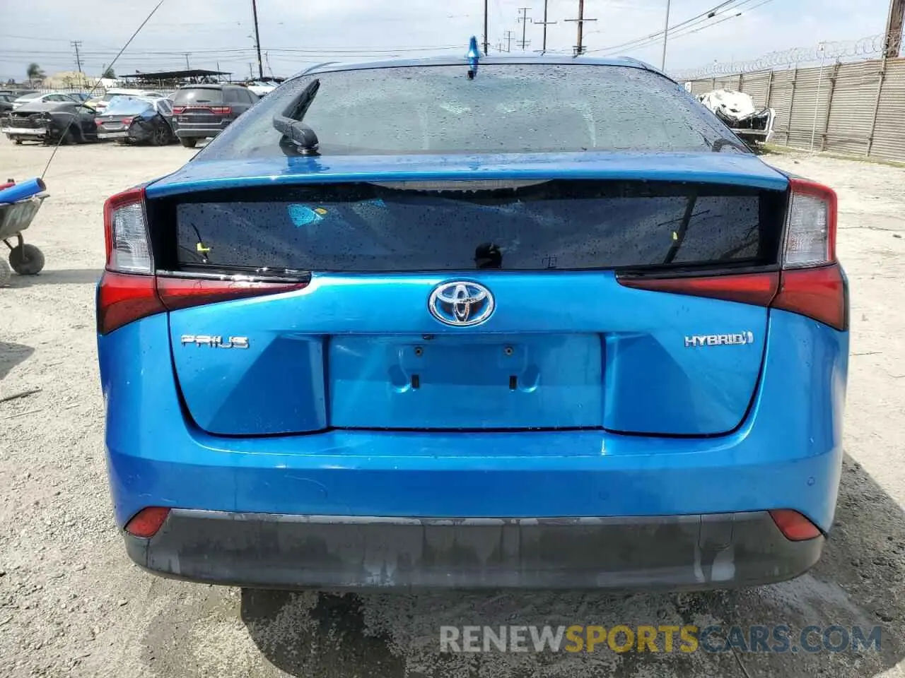 6 Photograph of a damaged car JTDKARFUXK3082616 TOYOTA PRIUS 2019