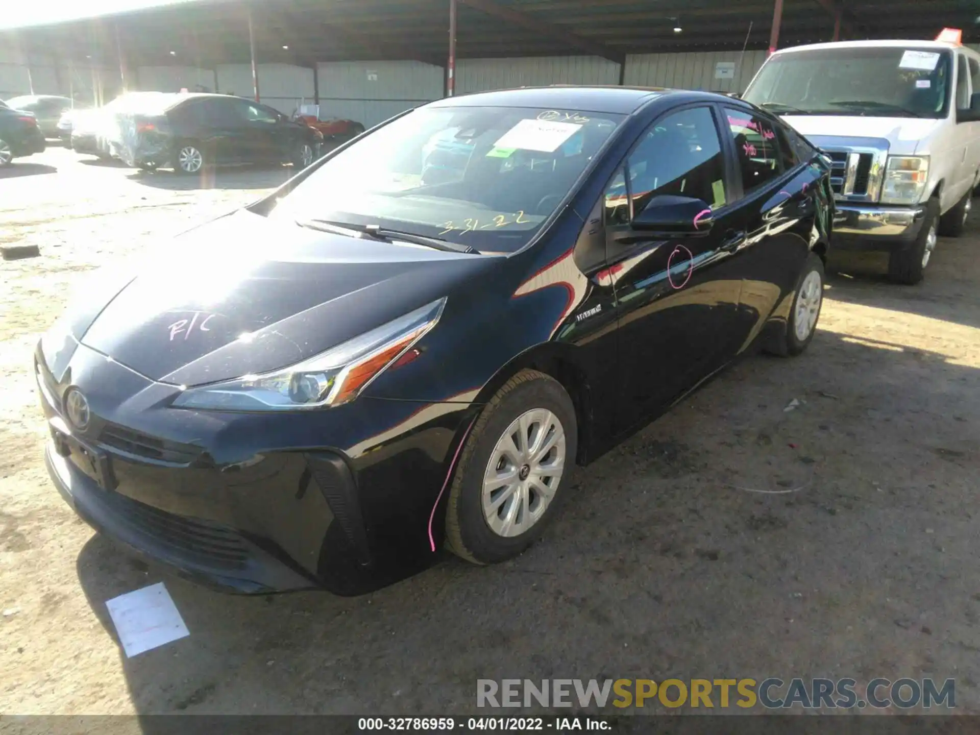 2 Photograph of a damaged car JTDKARFUXK3085497 TOYOTA PRIUS 2019