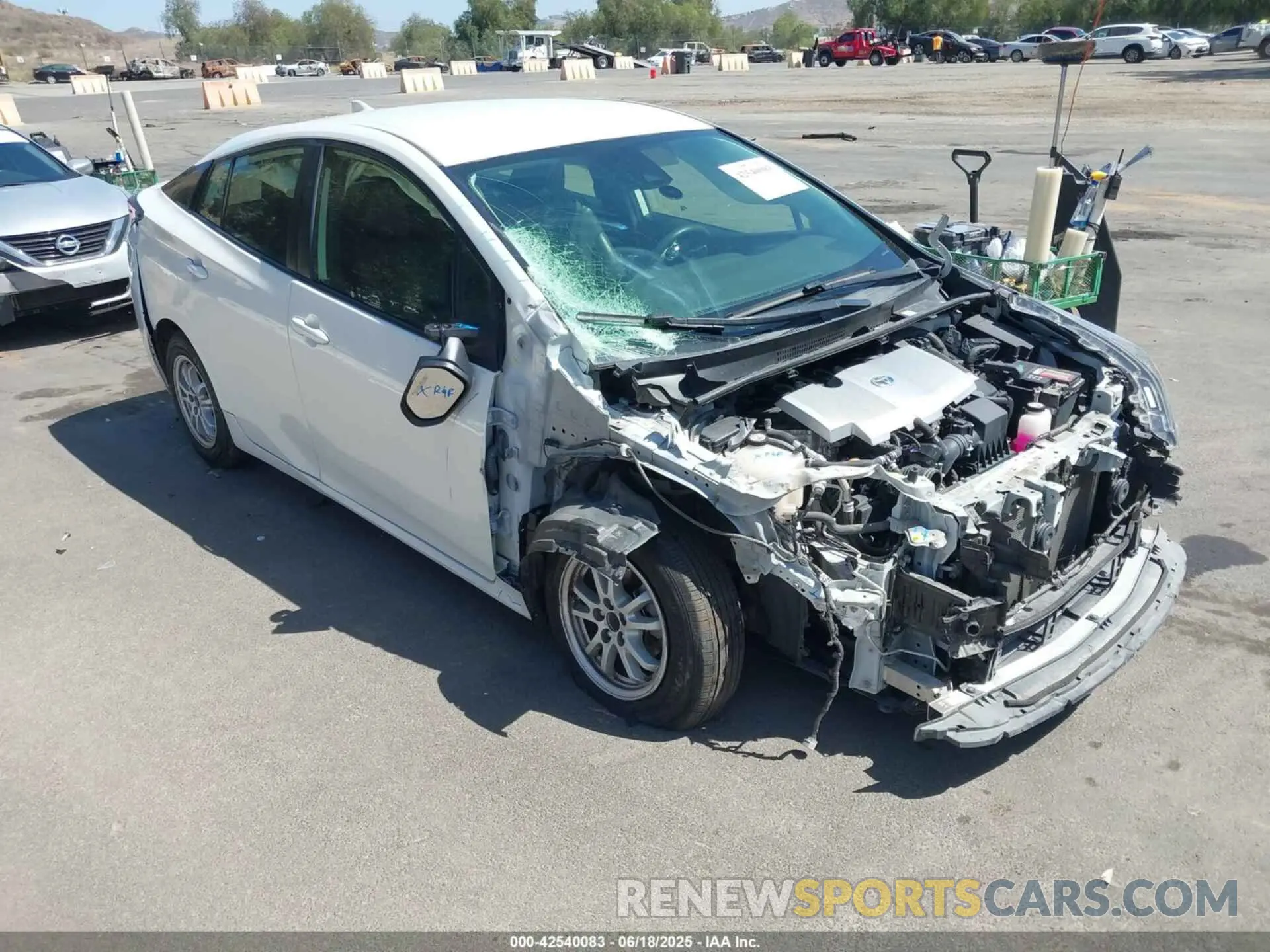 1 Photograph of a damaged car JTDKARFUXK3087590 TOYOTA PRIUS 2019