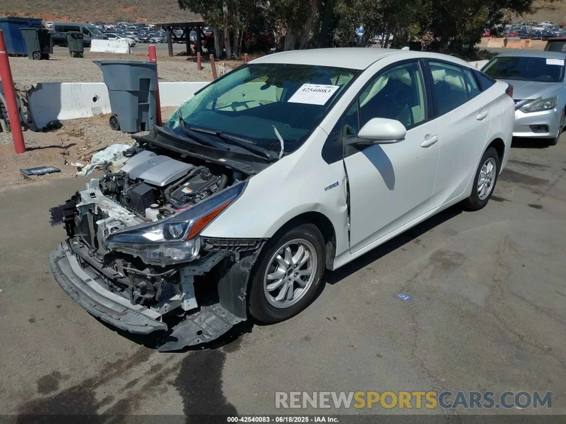 2 Photograph of a damaged car JTDKARFUXK3087590 TOYOTA PRIUS 2019