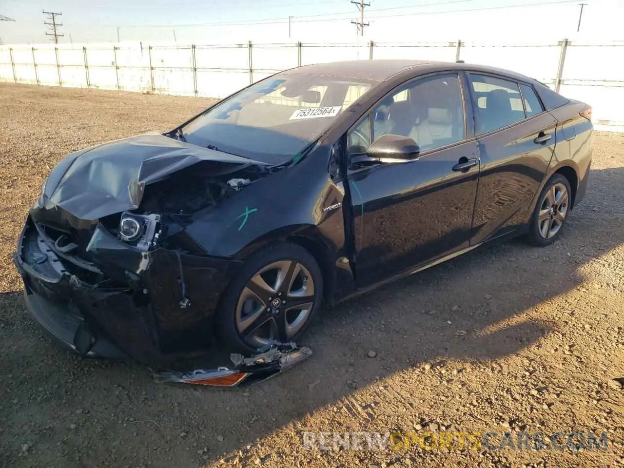 1 Photograph of a damaged car JTDKARFUXK3097021 TOYOTA PRIUS 2019