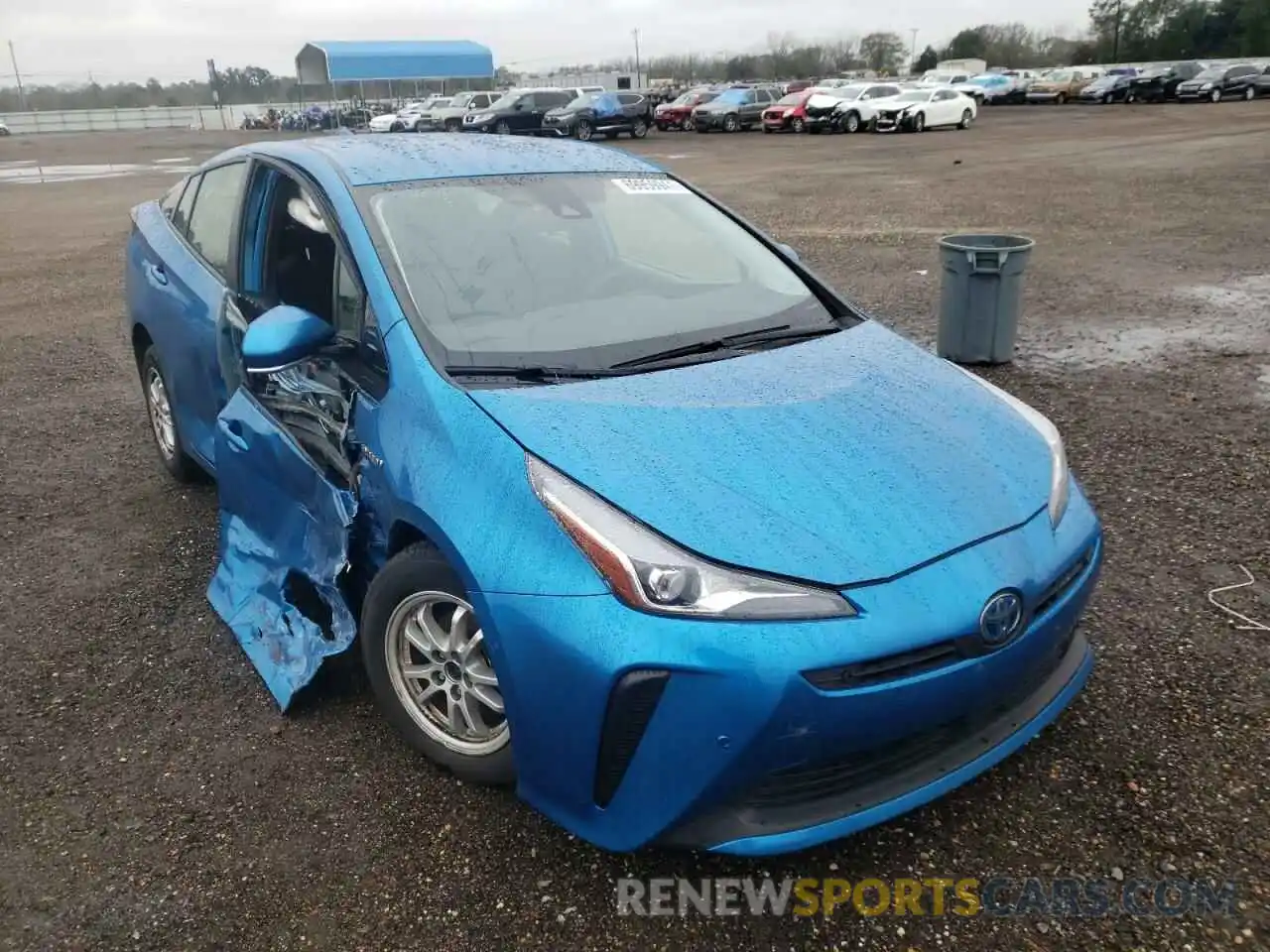 1 Photograph of a damaged car JTDKARFUXK3099514 TOYOTA PRIUS 2019