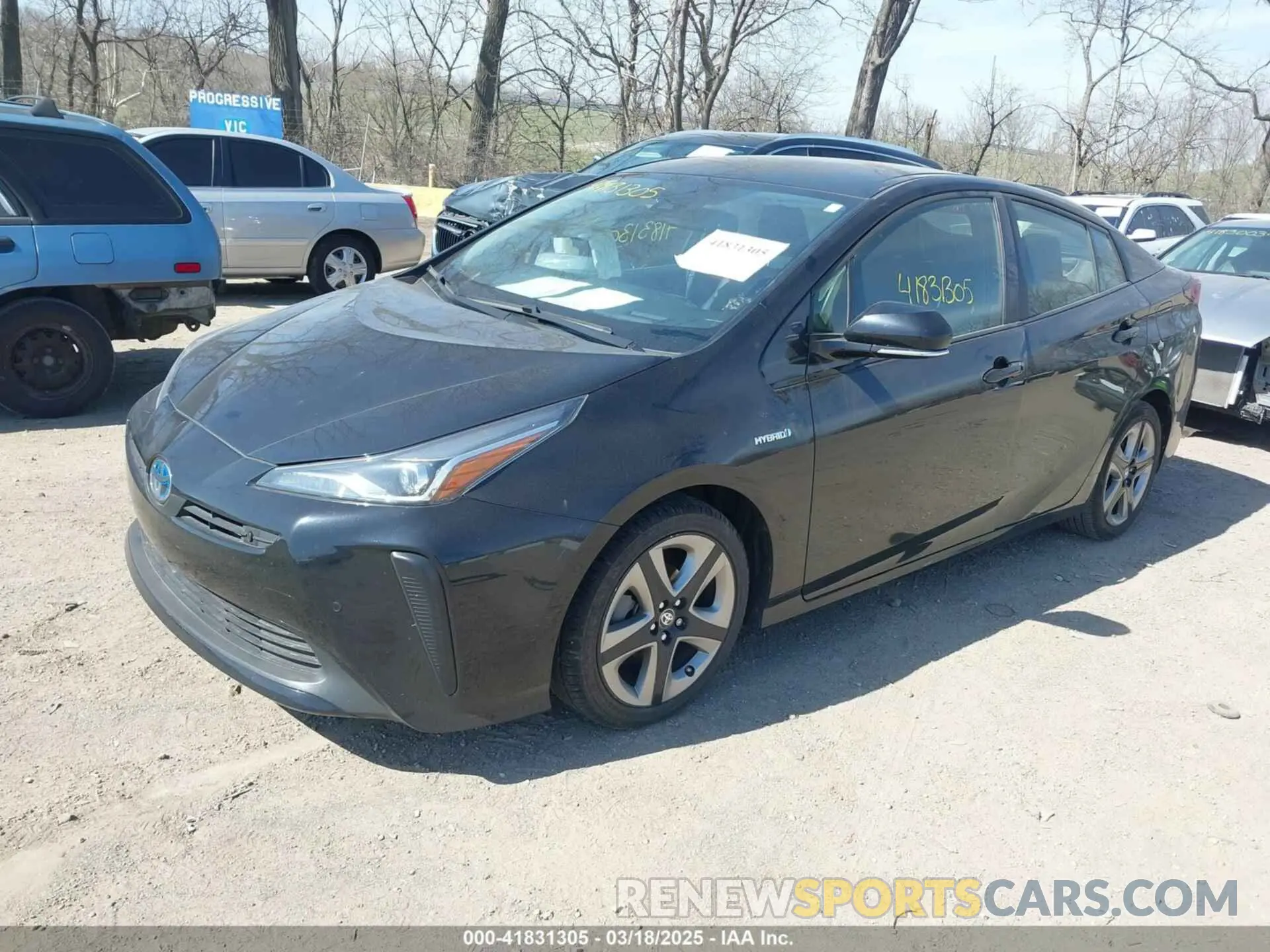 2 Photograph of a damaged car JTDKARFUXK3101259 TOYOTA PRIUS 2019