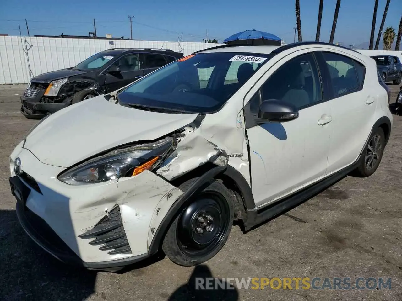 1 Photograph of a damaged car JTDKDTB33K1622739 TOYOTA PRIUS 2019