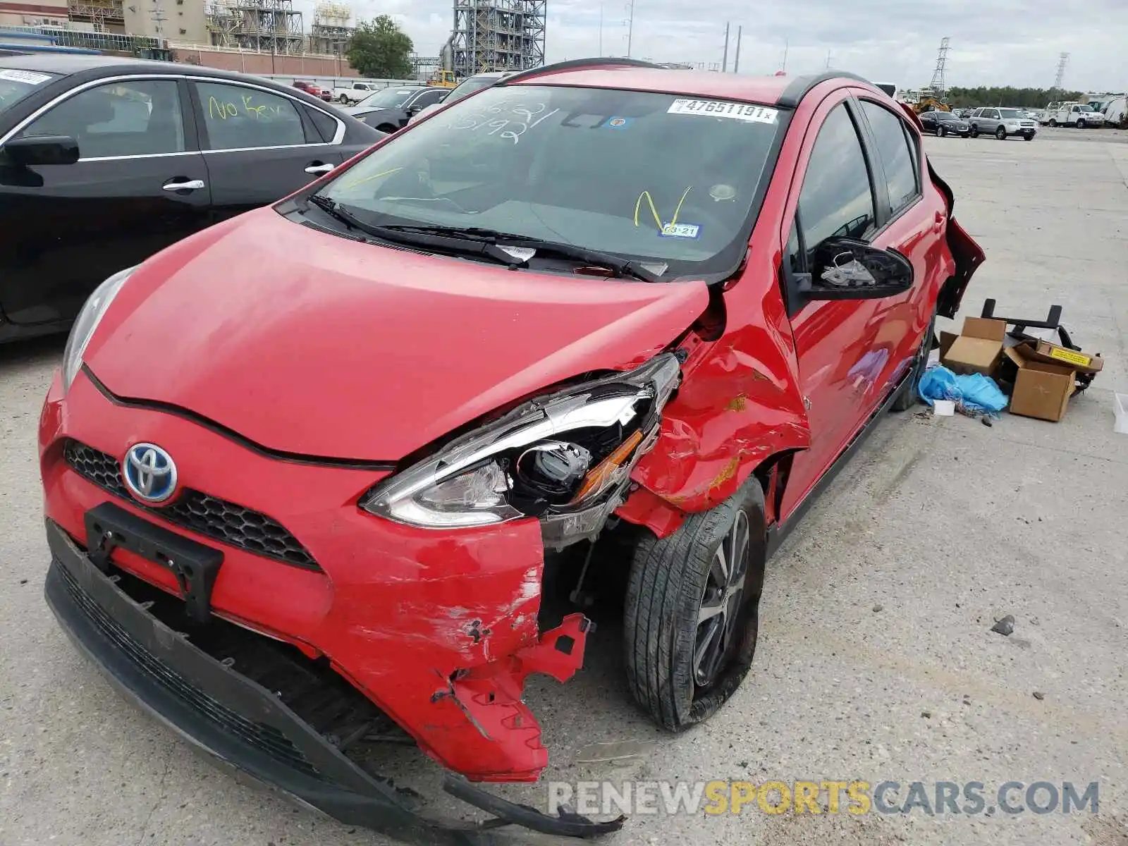 2 Photograph of a damaged car JTDKDTB39K1625192 TOYOTA PRIUS 2019