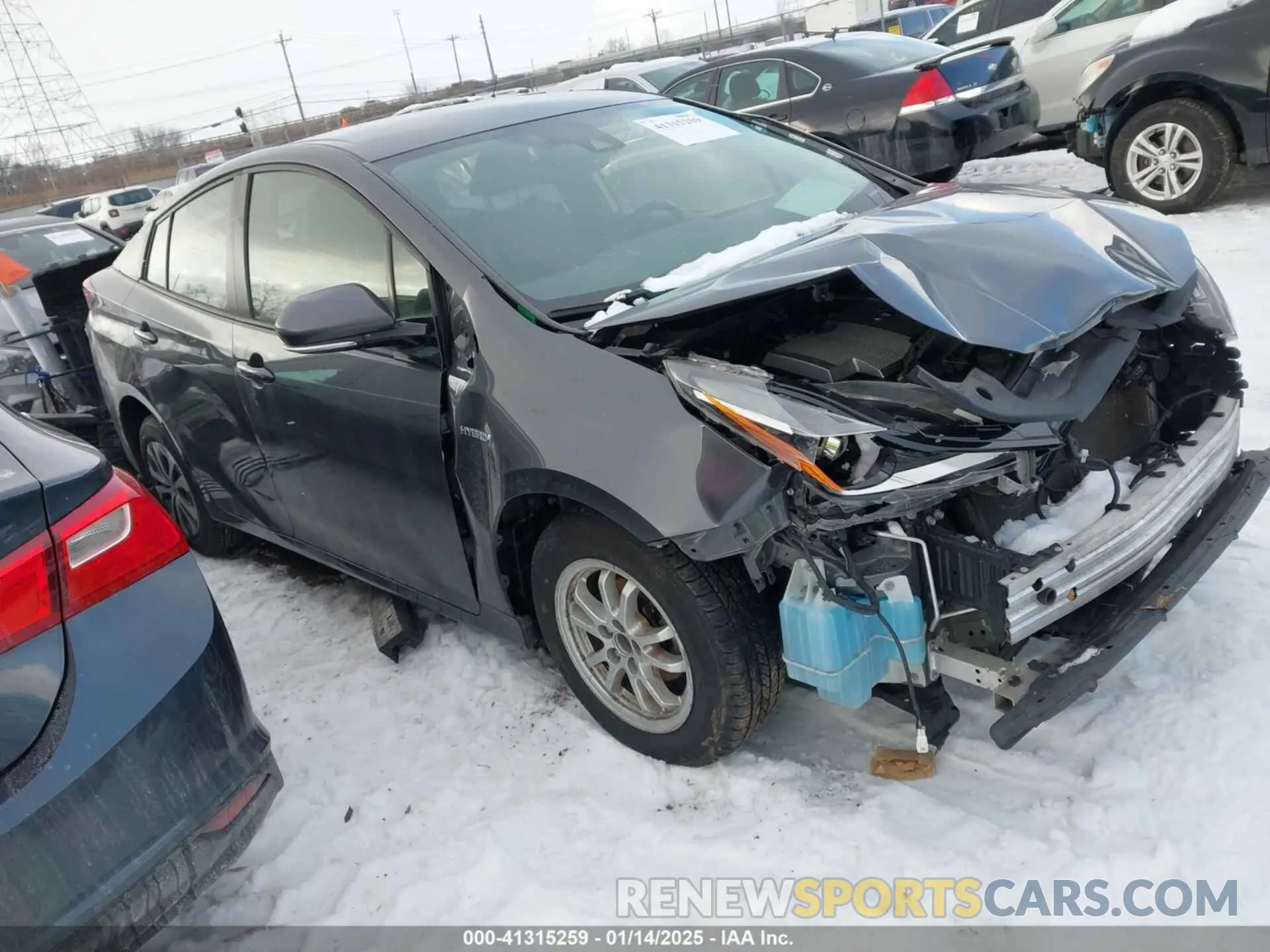 1 Photograph of a damaged car JTDL9RFU2K3007454 TOYOTA PRIUS 2019