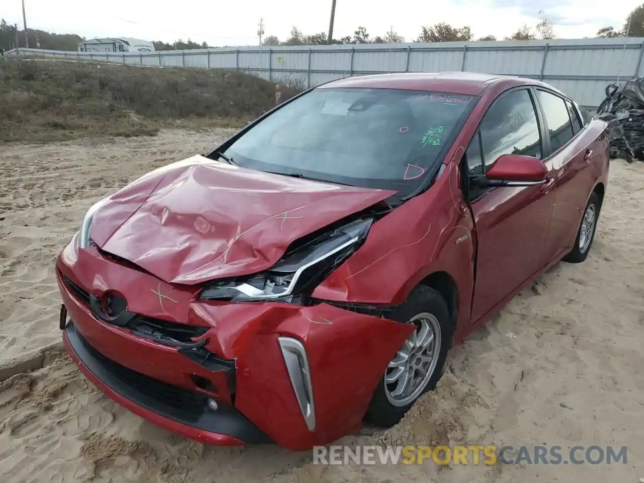 2 Photograph of a damaged car JTDL9RFU5K3009408 TOYOTA PRIUS 2019