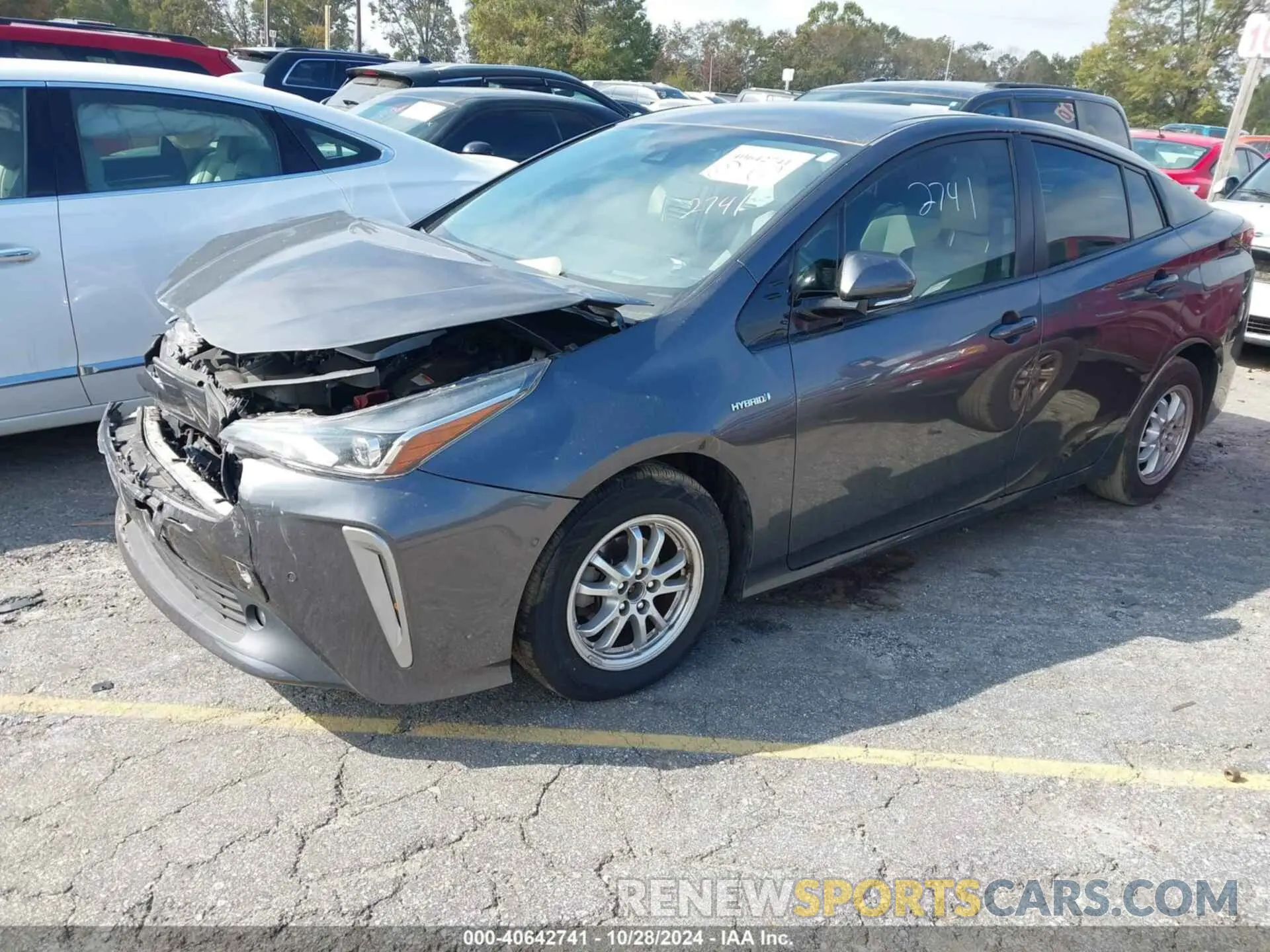 2 Photograph of a damaged car JTDL9RFU6K3001642 TOYOTA PRIUS 2019