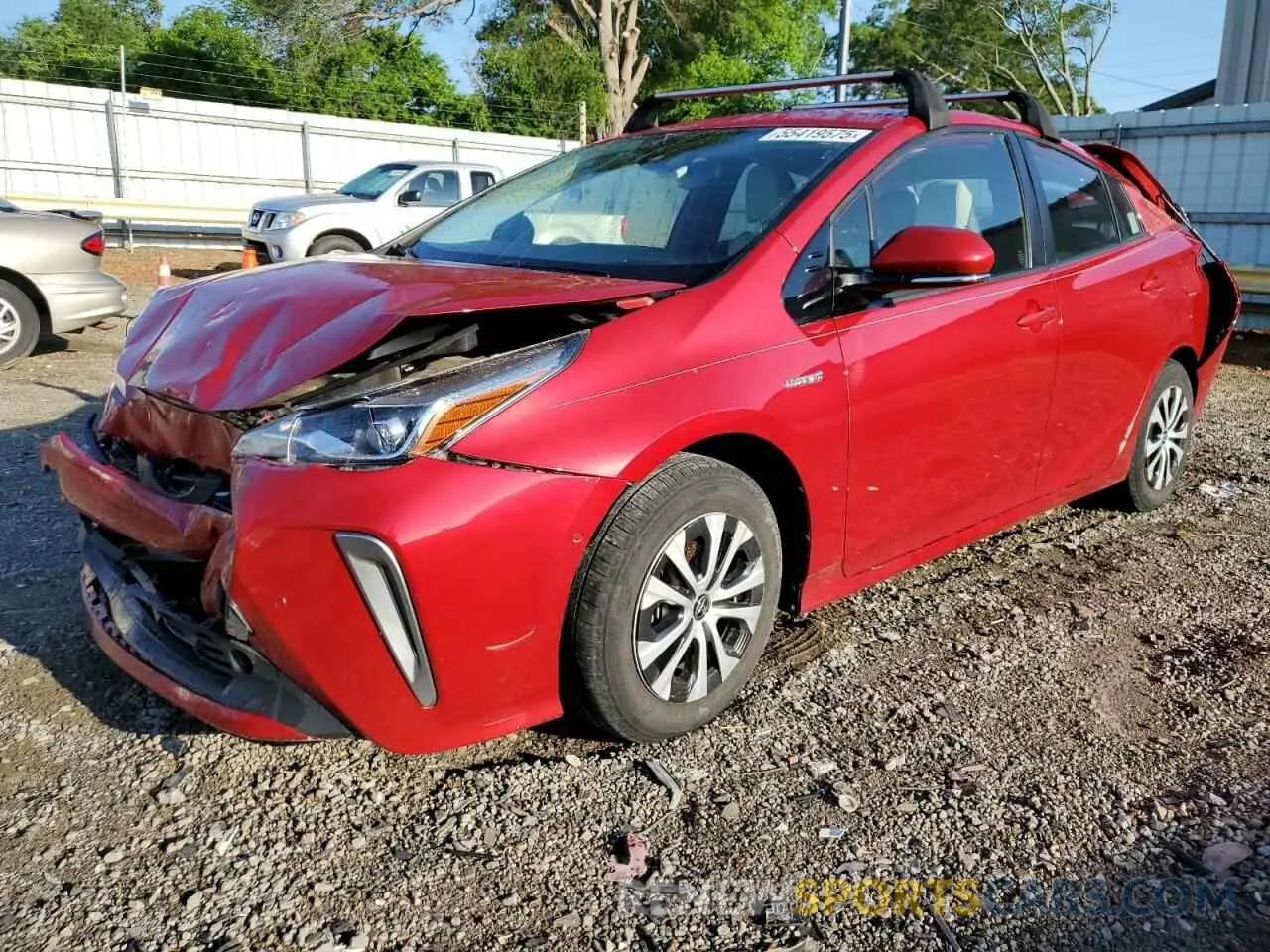 1 Photograph of a damaged car JTDL9RFU6K3003892 TOYOTA PRIUS 2019