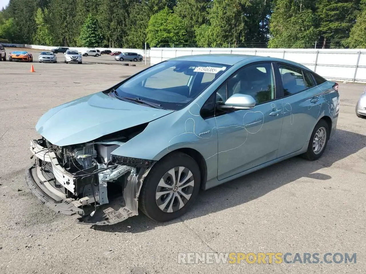 1 Photograph of a damaged car JTDL9RFU9K3005443 TOYOTA PRIUS 2019