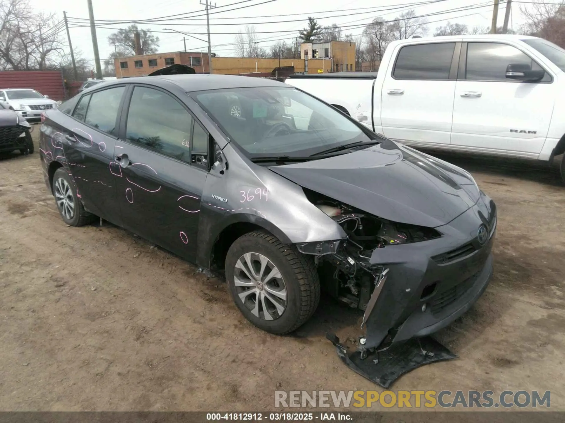 1 Photograph of a damaged car JTDL9RFU9K3009363 TOYOTA PRIUS 2019