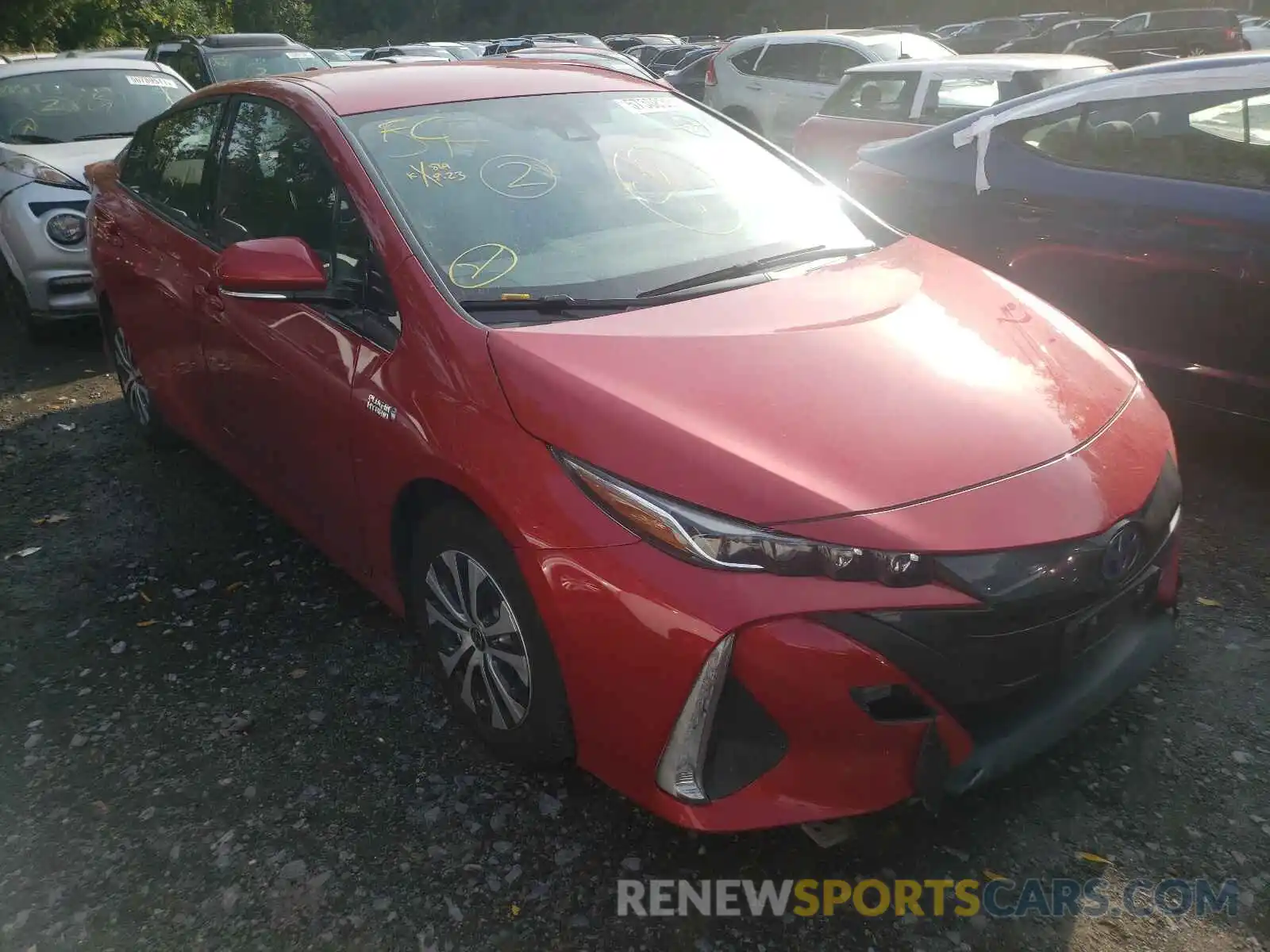 1 Photograph of a damaged car JTDKARFP0L3125775 TOYOTA PRIUS 2020