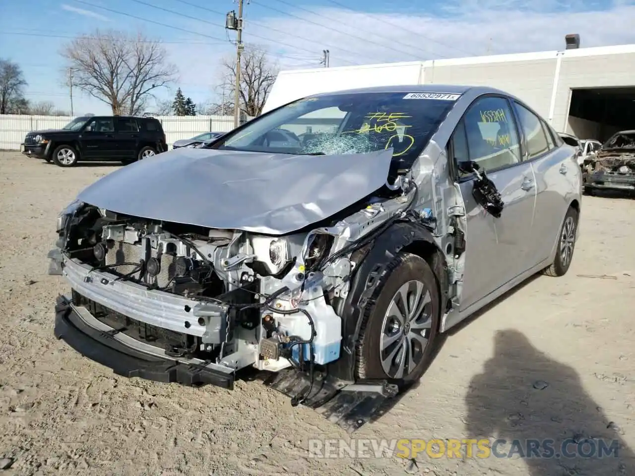 2 Photograph of a damaged car JTDKARFP3L3150928 TOYOTA PRIUS 2020