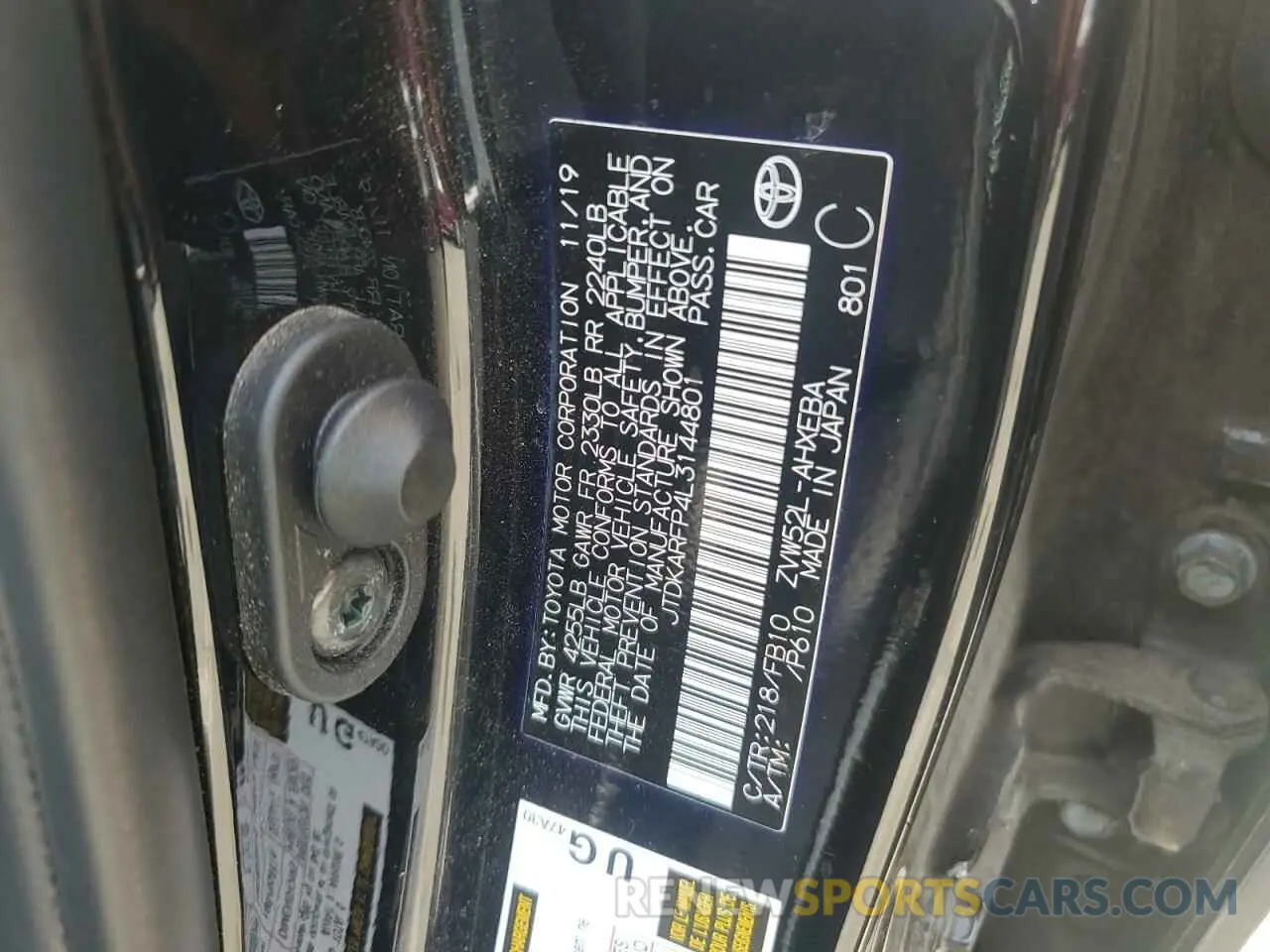 12 Photograph of a damaged car JTDKARFP4L3144801 TOYOTA PRIUS 2020