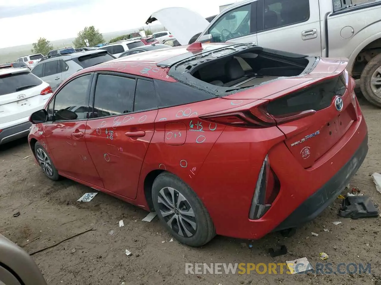 2 Photograph of a damaged car JTDKARFP6L3136196 TOYOTA PRIUS 2020