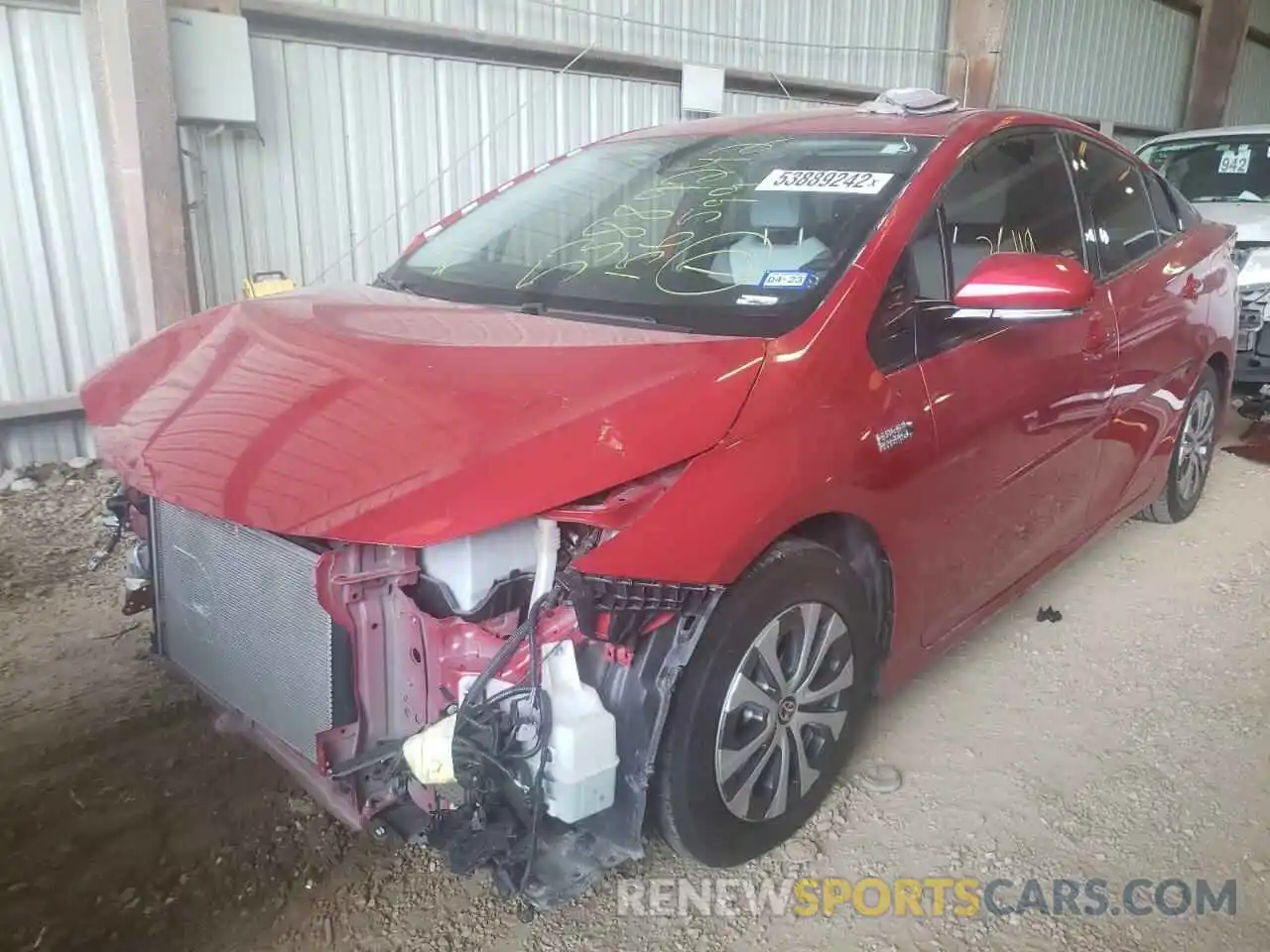 2 Photograph of a damaged car JTDKARFP7L3156599 TOYOTA PRIUS 2020