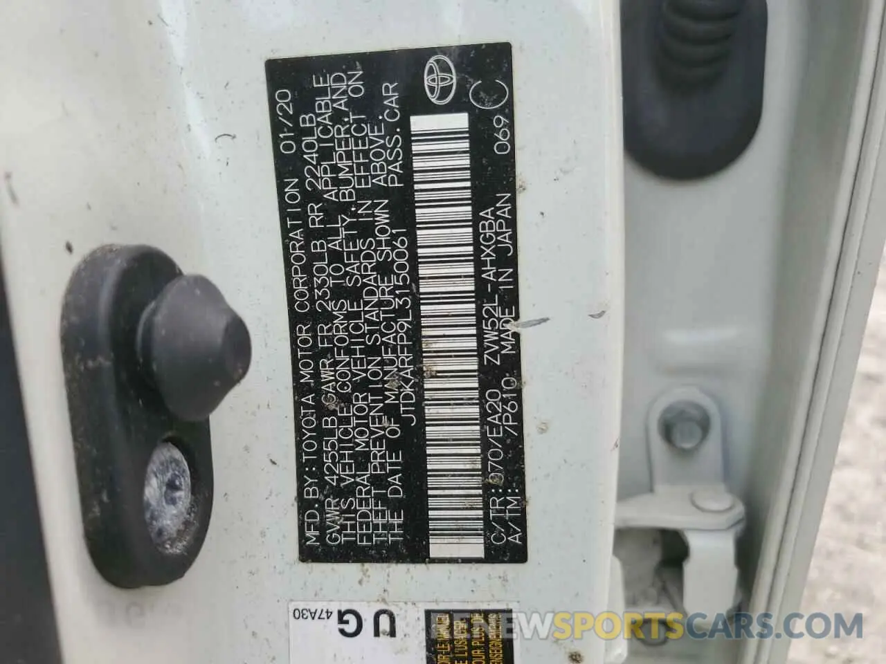 13 Photograph of a damaged car JTDKARFP9L3150061 TOYOTA PRIUS 2020