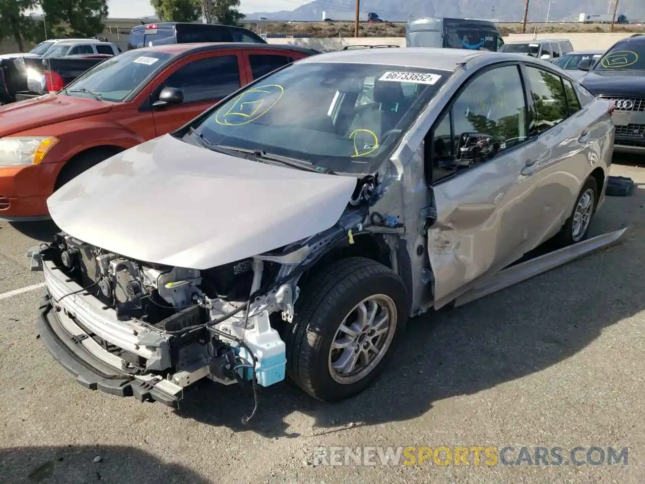 2 Photograph of a damaged car JTDKARFPXL3155513 TOYOTA PRIUS 2020