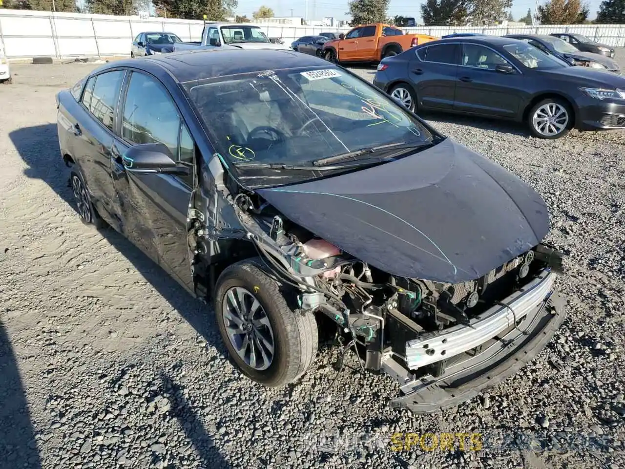 1 Photograph of a damaged car JTDKARFU0L3116564 TOYOTA PRIUS 2020