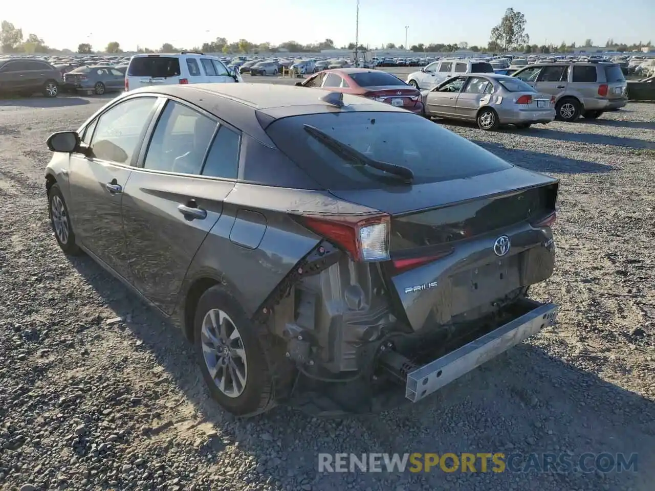 3 Photograph of a damaged car JTDKARFU0L3116564 TOYOTA PRIUS 2020