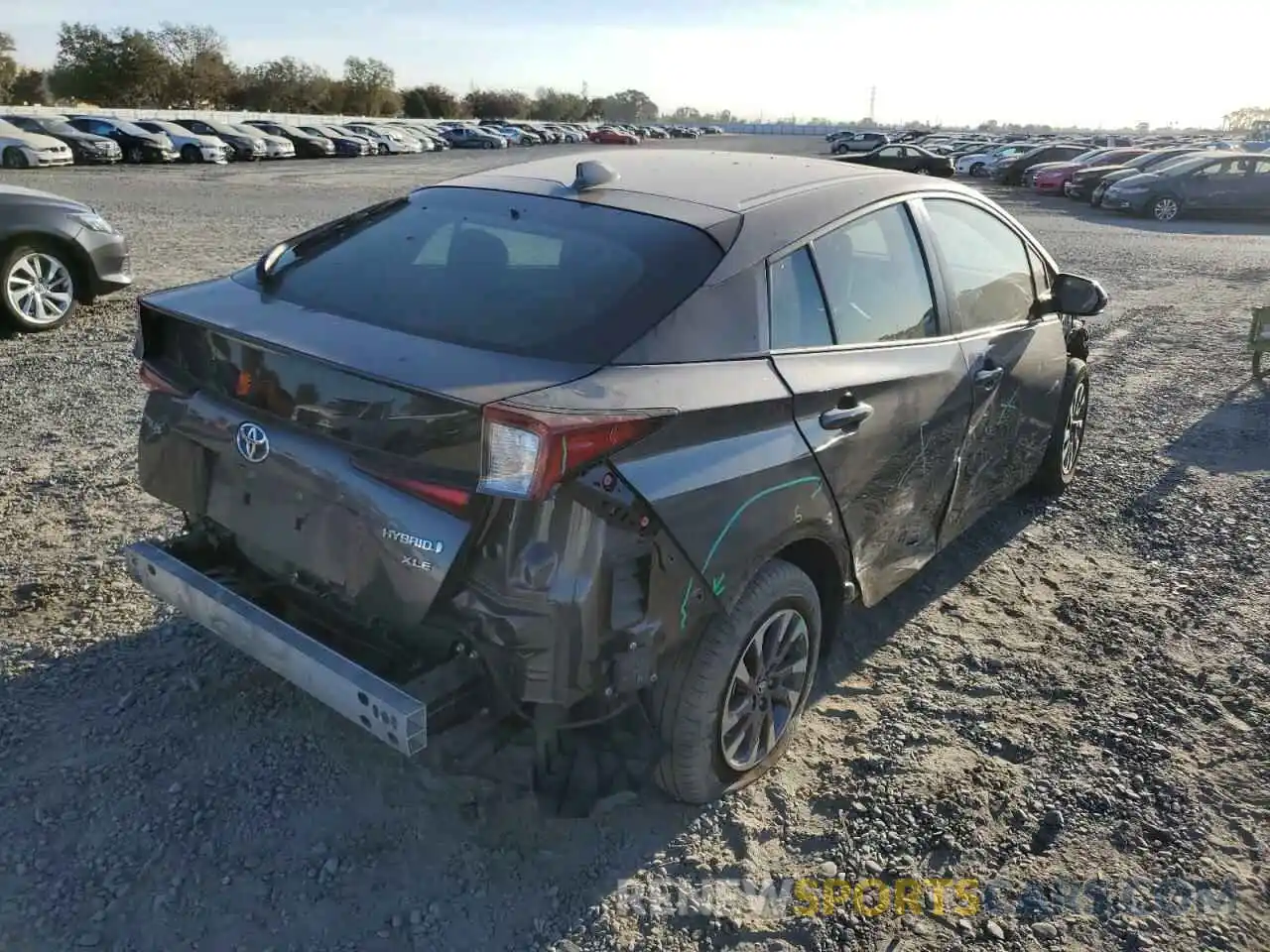 4 Photograph of a damaged car JTDKARFU0L3116564 TOYOTA PRIUS 2020