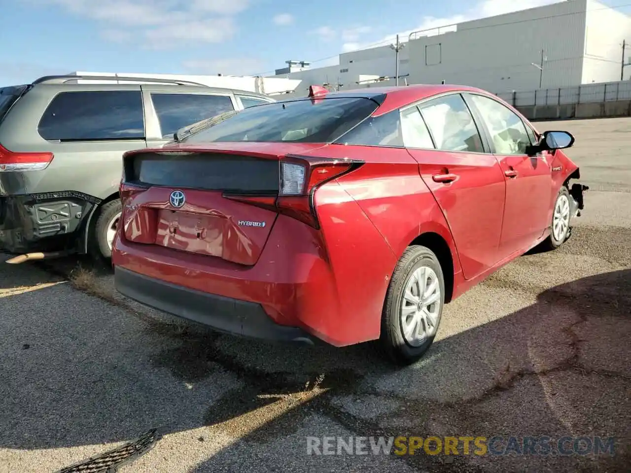 4 Photograph of a damaged car JTDKARFU0L3120095 TOYOTA PRIUS 2020