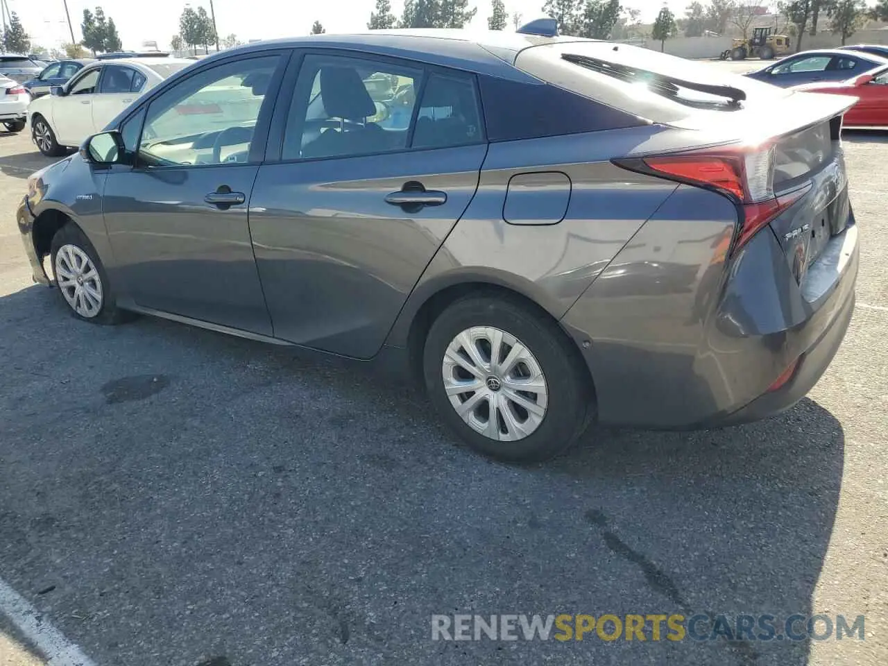 2 Photograph of a damaged car JTDKARFU0L3124101 TOYOTA PRIUS 2020
