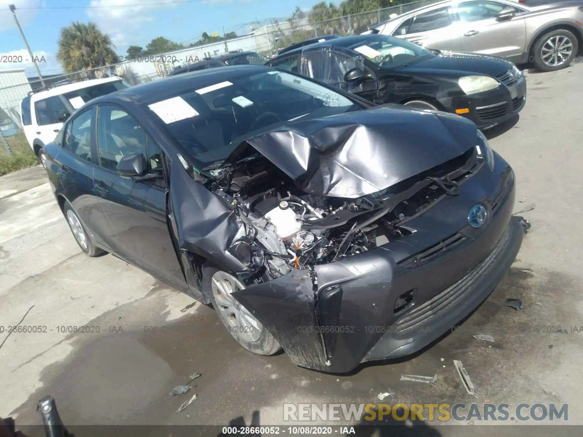 1 Photograph of a damaged car JTDKARFU1L3104844 TOYOTA PRIUS 2020